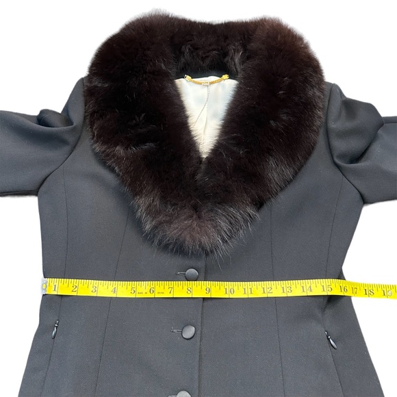 Blumarine black blazer jacket with fur trim Sz 10 I 44 - Picture 12 of 16